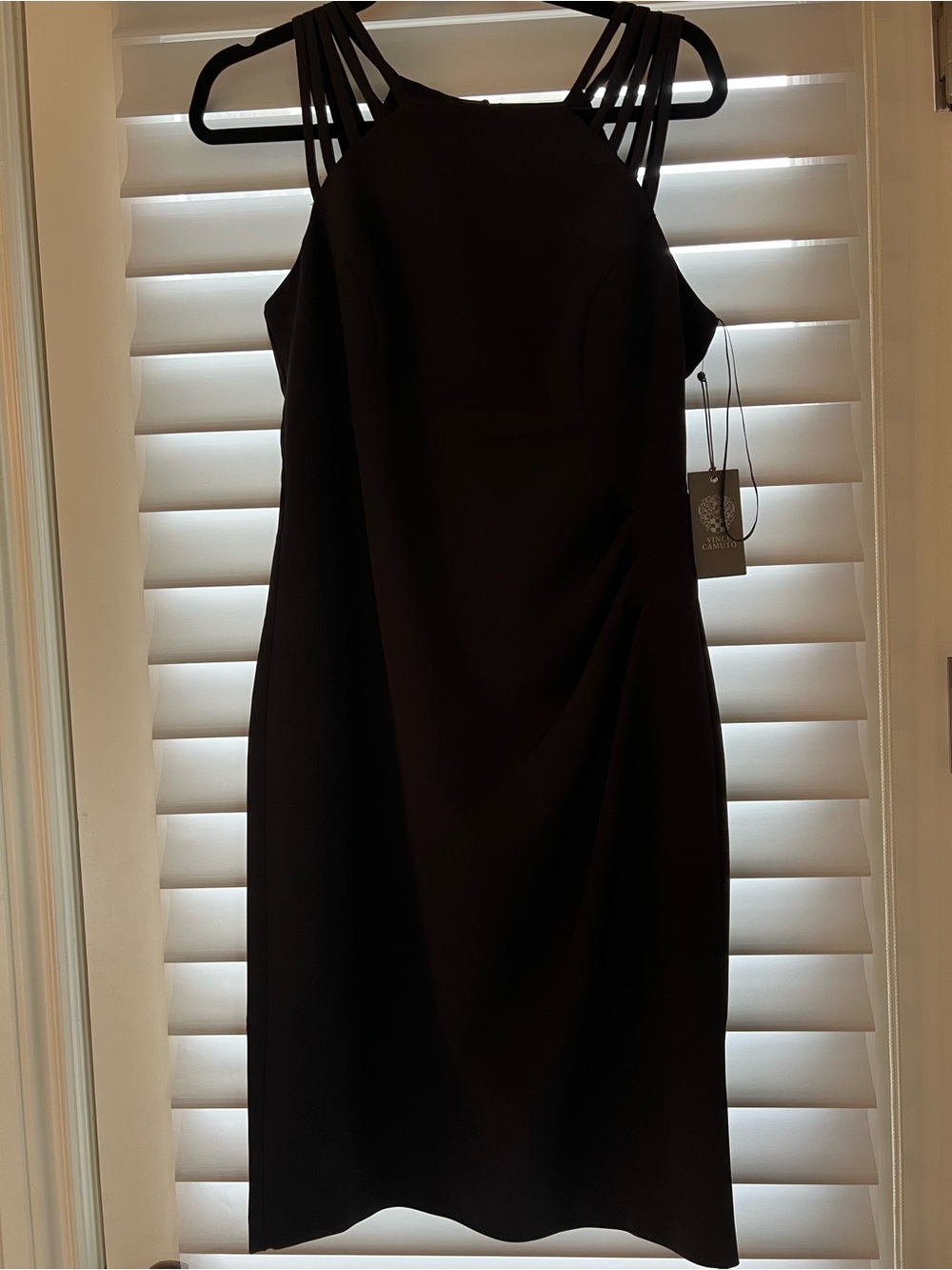 NWT Vince Camuto Black Strappy Cocktail Sheath Dress